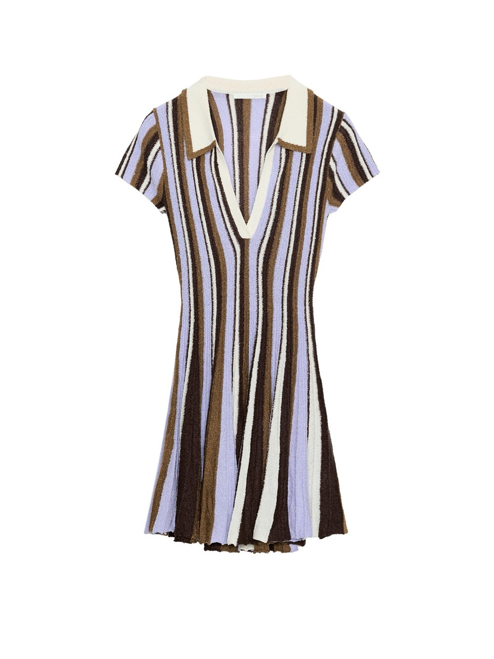 Zara Striped Terry Knit Polo Mini Dress Size M